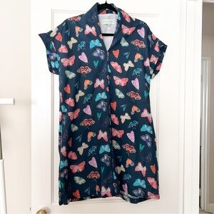 Brooke Wright Nancy Butterfly Print Dress - Size Large